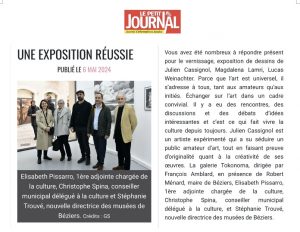 le petit journal beziers expo tokonoma avec lucas weinachter 2024